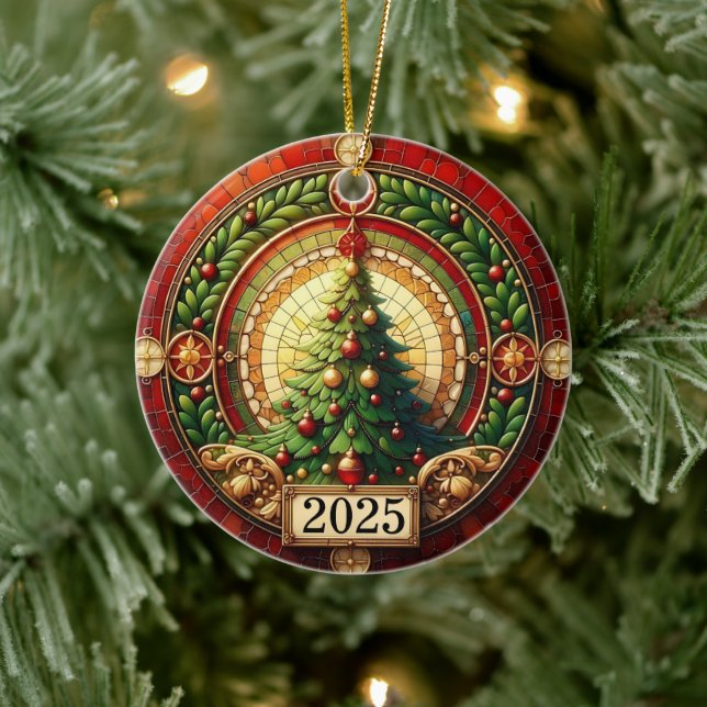 Circle of Light – Christmas Tree Blessing 2025” Ceramic Ornament (Tree)