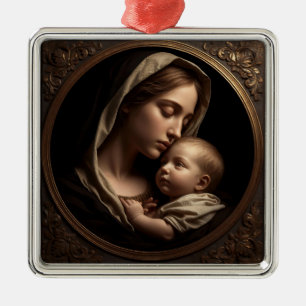 “Circle of Light: Madonna and Child”Ornament Metal Ornament