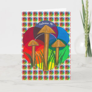 Circle of Mushrooms - Acrylic Painting Card