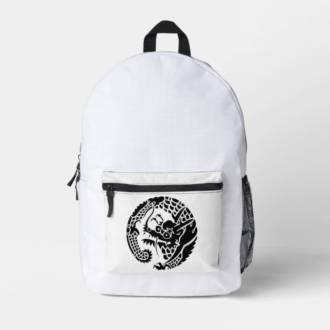Circle of Nichiren sect dragon Printed Backpack (Front)