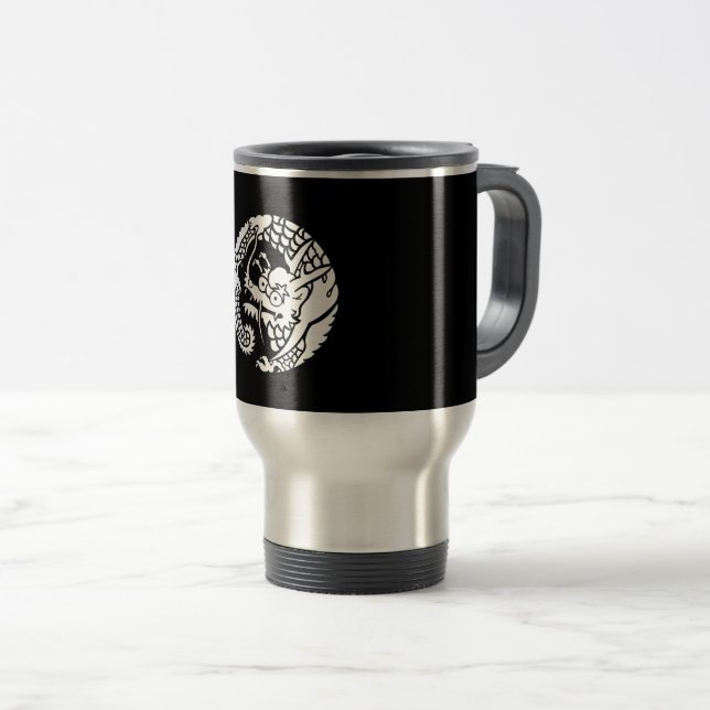Circle of Nichiren sect dragon Travel Mug (Front Right)