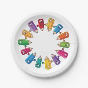 Circle Of Pencils Paper Plate
