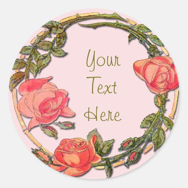 Circle of Roses on Customizable Stickers (Front)