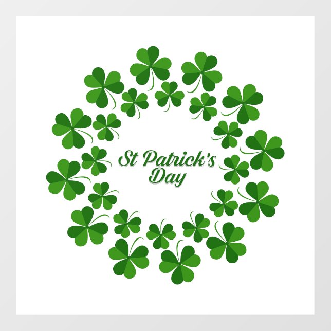 Circle Of Shamrocks Window Cling (Sheet)