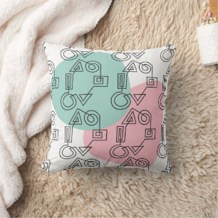 Circle of Shapes Throw Pillow