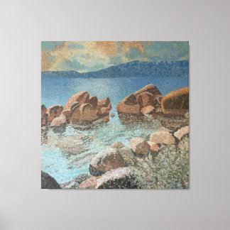 Circle of Stones Lake Tahoe Impressionism Canvas Print