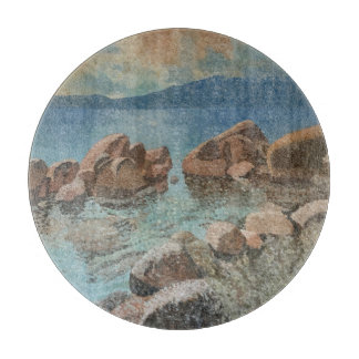 Circle of Stones Lake Tahoe Impressionism Cutting Board