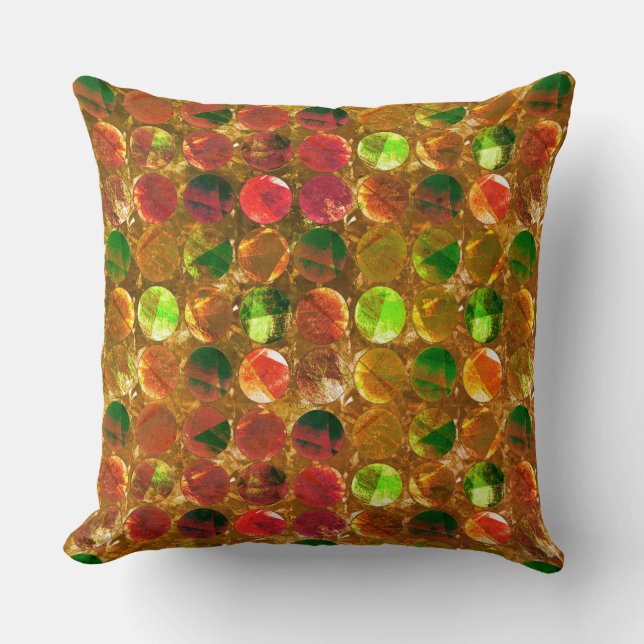 Circle of texture on rough orange throw pillow (Front)