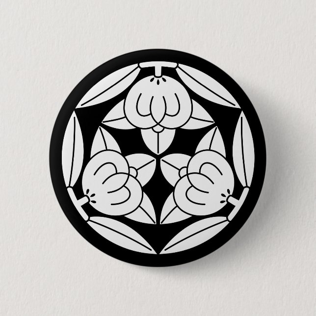 Circle of three mandarins 2 inch round button (Front)