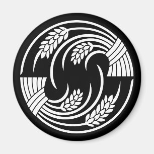 Circle of two head-to-tail rice plants magnet