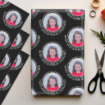 Circle One Photo Happy Birthday Greeting - Black Wrapping Paper Sheet<br><div class="desc">Over the Hill -- Add 1 picture to this cute any occasion paper. A keepsake that highlights one picture and Happy Birthday text.</div>