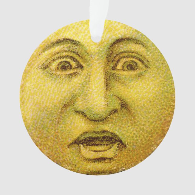 Circle Ornament - Yellow Vintage Moon  Man (Front)