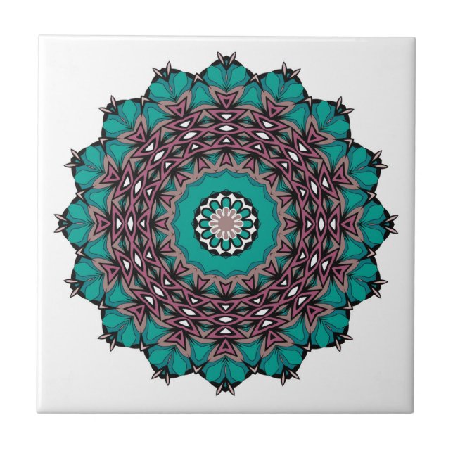 Circle ornamental abstract mandala decoration prin tile (Front)