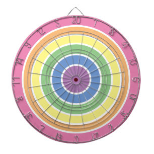 Circle Pastel Rainbow Stripes Dartboard