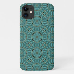 Circle Pattern ın Turquoise and Teal iPhone 11 Case