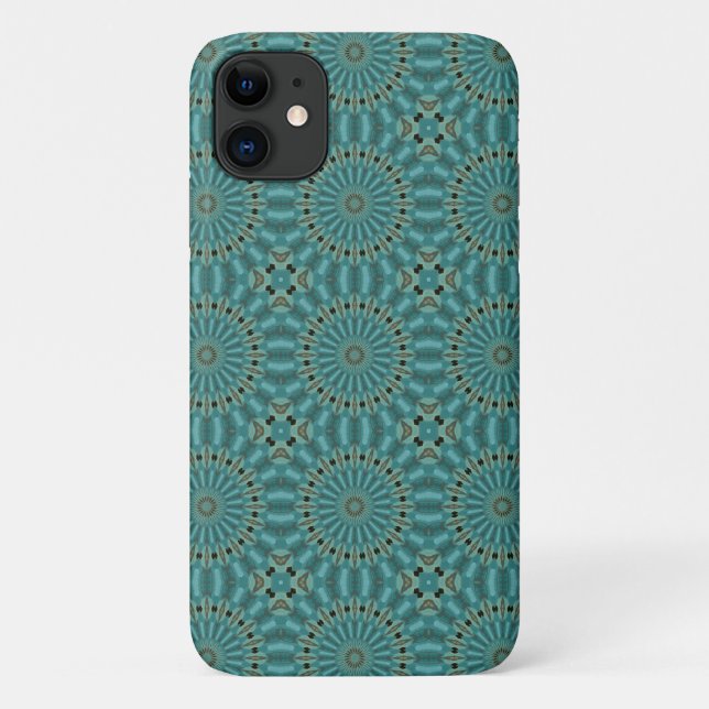 Circle Pattern ın Turquoise and Teal Case-Mate iPhone Case (Back)