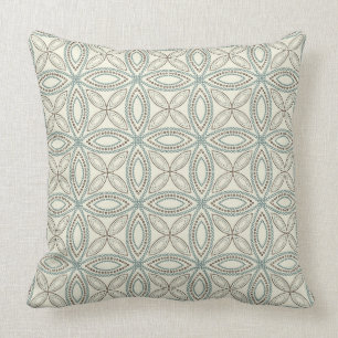 Circle Pattern Throw Pillow - Blue, Brown, & Cream