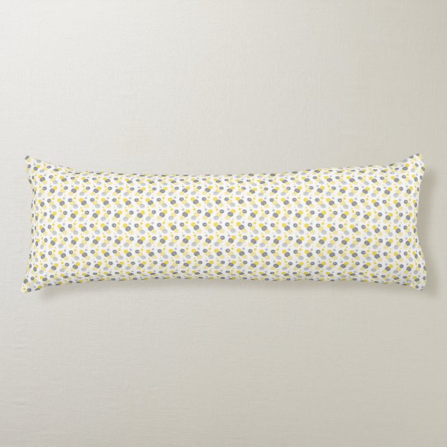 Circle Pattern Yellow & Grey Body Pillow (Front)