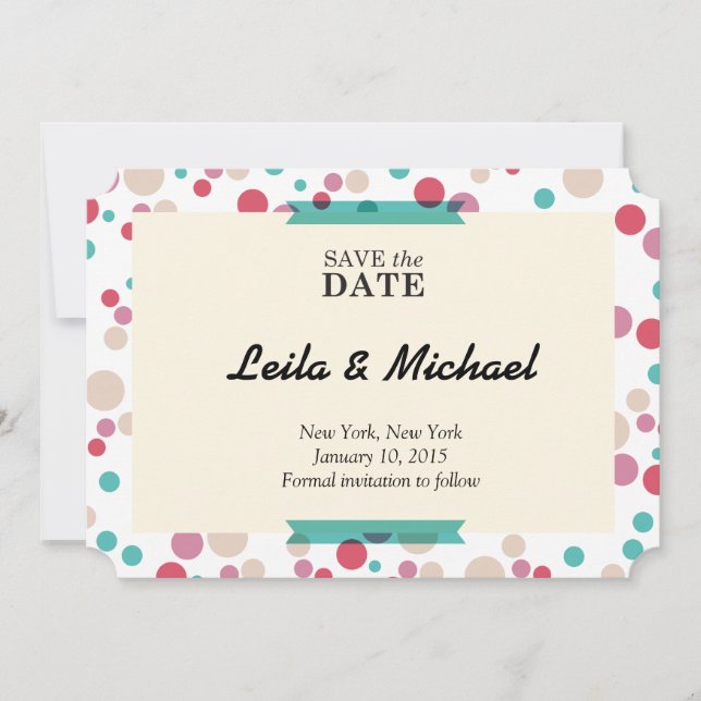 circle patterned save the date (Front)