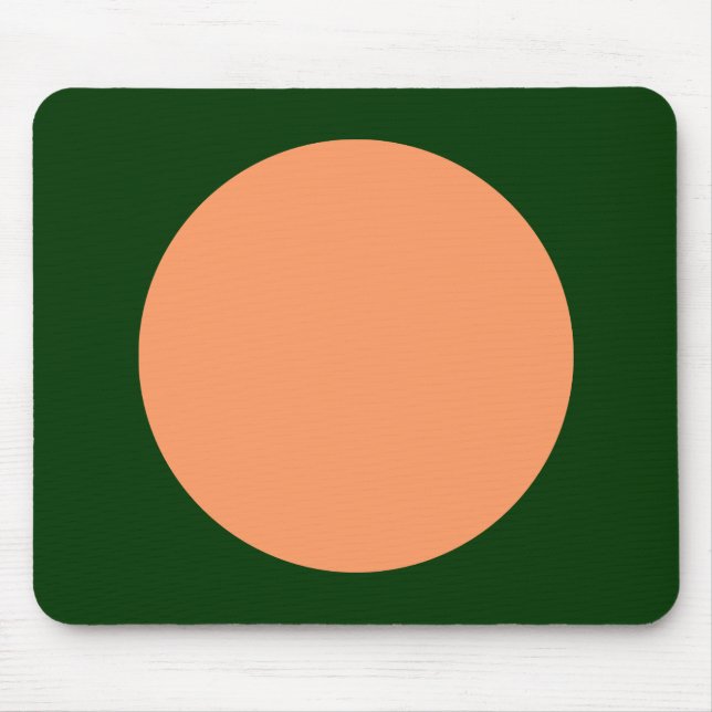 Circle - Peach with Dk Green Mouse Pad (Front)