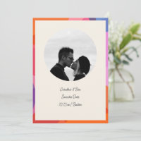 Circle Photo Colorful Border Modern Couple