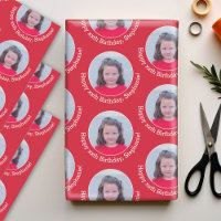 Circle Photo with Birthday Greeting Red Background