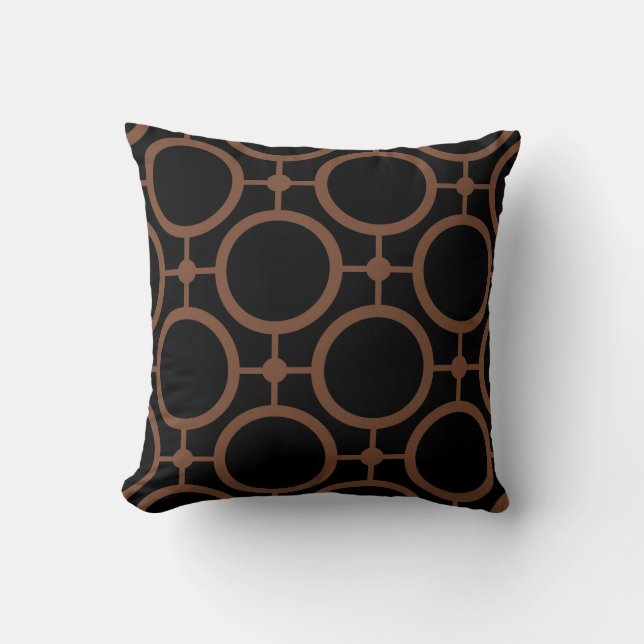 Circle Polka Dot Stripe Geometric Pattern Nutshell Throw Pillow (Front)