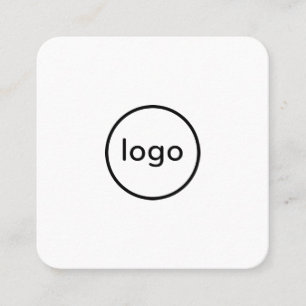 Circle professional white add your custom logo square business card