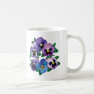 Circle Purple Pansies Coffee Mug