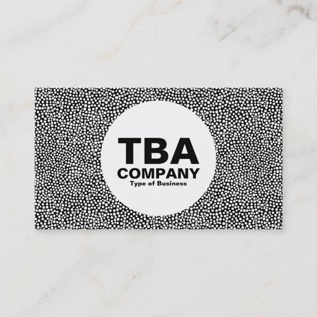 Circle - Random Spots - White on Black Business Card (Front)