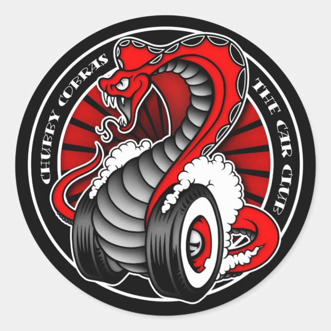 Circle Red 3" Classic Round Sticker (Front)