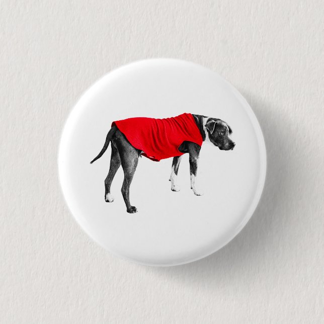 Circle Red, Quiet Profile 1 Inch Round Button (Front)