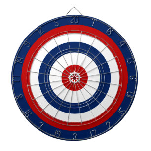 Circle Red White Blue Rudder Stripes Dartboard