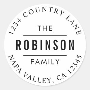 Circle Script   Create Your Own Return Address Classic Round Sticker