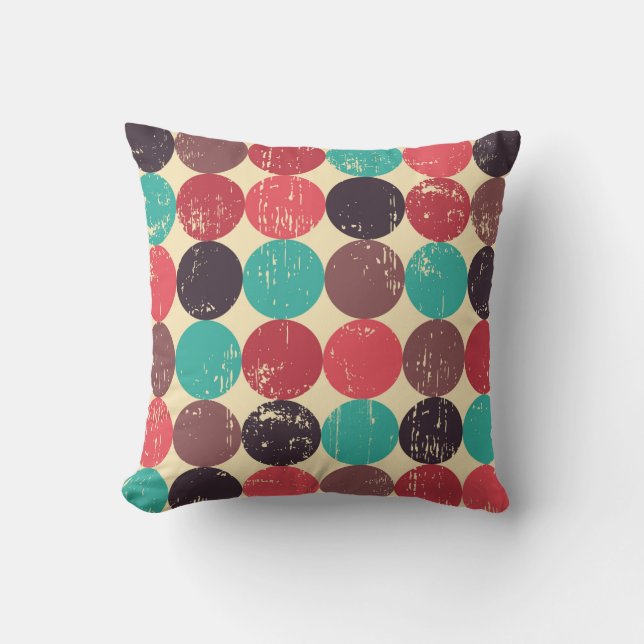 Circle seamless pattern. Seamless pattern. Mid cen Throw Pillow (Front)