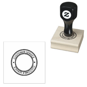Circle Shape CUSTOMER SERVICE Logo Jet Black Ink  Rubber Stamp