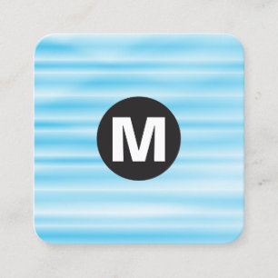 Circle Spot Monogram - Blue Ripple Square Business Card
