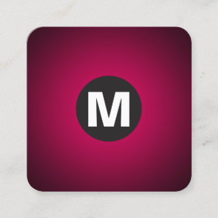 Circle Spot Monogram - Gradient - Neon Red to Blk Square Business Card