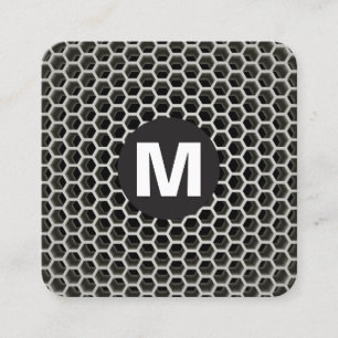 Circle Spot Monogram - Honeycomb Warm Square Business Card