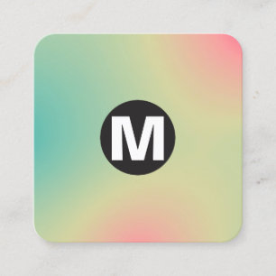 Circle Spot Monogram - Soft Gradients Square Busin Business Card