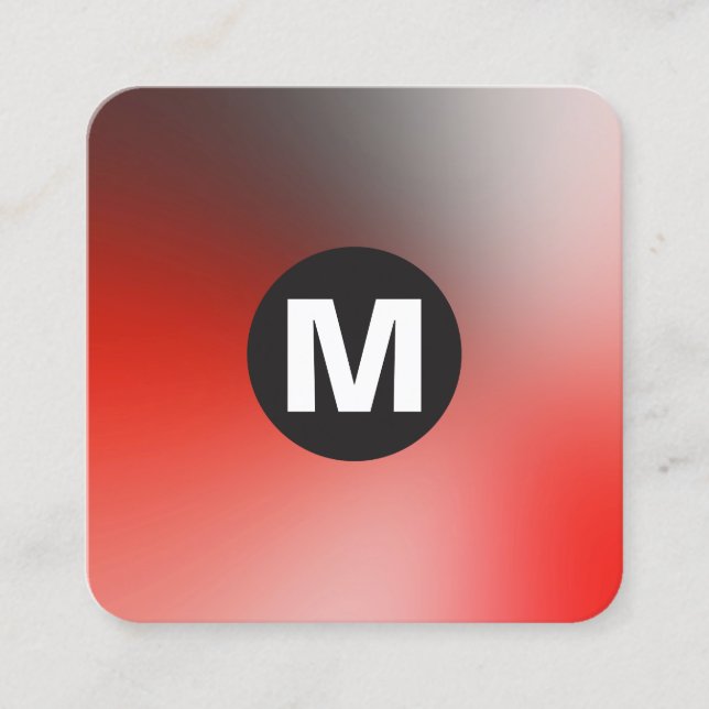 Circle Spot Monogram - Soft Gradients Square Business Card (Front)