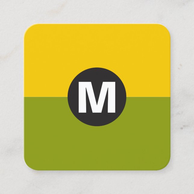 Circle Spot Monogram - Two Tone 02 Square Business Card (Front)