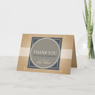 Circle Square Tags Sympathy Thank you Note card