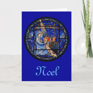 Circle Stained Glass Nativity Holiday Card