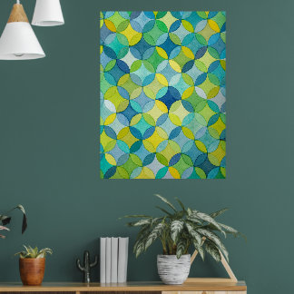 Circle Stars Hand Painted Artist Pattern Print