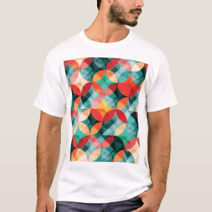 Circle Symphony: Colourful Abstract Vintage T-Shirt