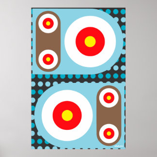 Circle Target Robot Buttons Poster