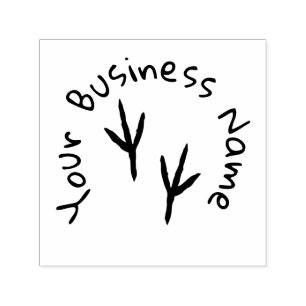 Circle Text & Bird Print Self Inking Rubber Stamp