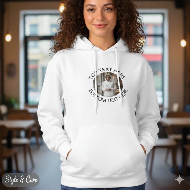 Circle Text with Image Stylish Custom Women's Hoodie (Circle Text with Image Stylish Custom Women's Hoodie)