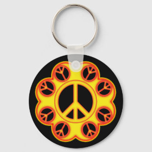 CIRCLE THE PEACE SIGN KEYCHAIN
